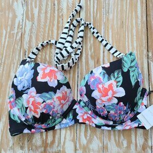 Nwt Shade & Shore Floral bikini top 36C